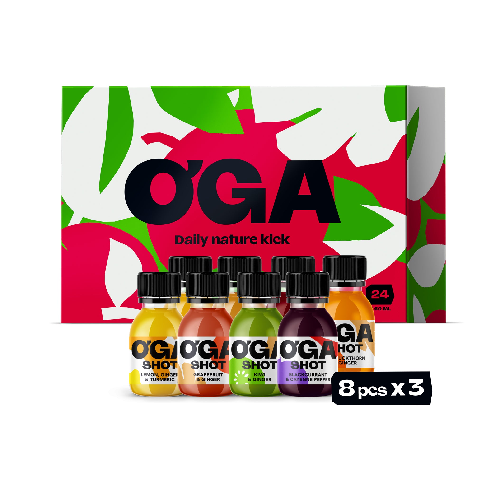 OGA SHOT Holliday Set, 8 flavors x 3